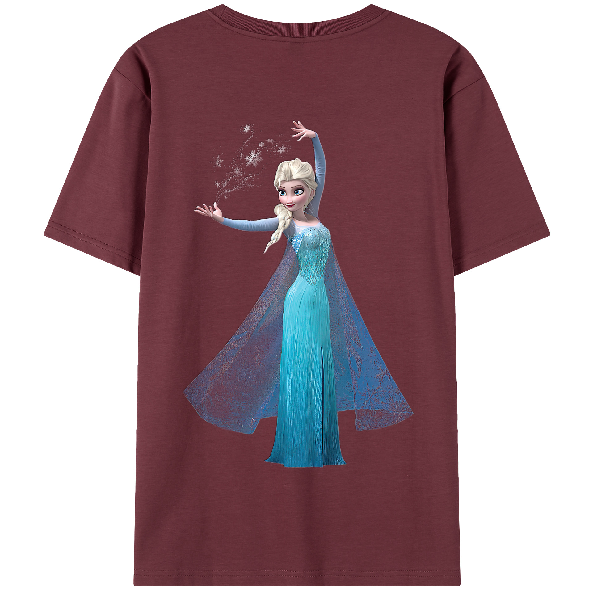 （画像用） アナと雪の女王 アンナ エルサ Frozen Anna Elsa 綿100％半袖Tシャツ（背面プリント）